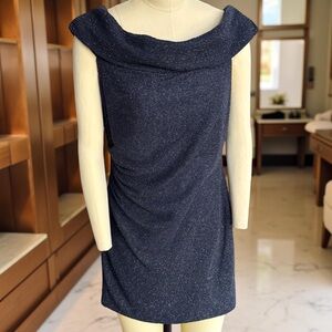 Eliza J Sparkly Black Off-Shoulder Dress